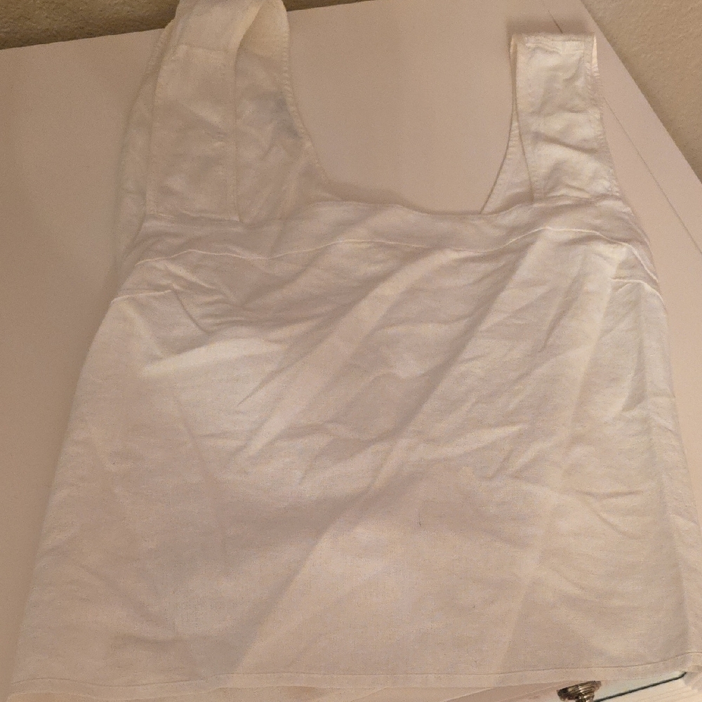 Madewell White Crop Fitted Tank Top